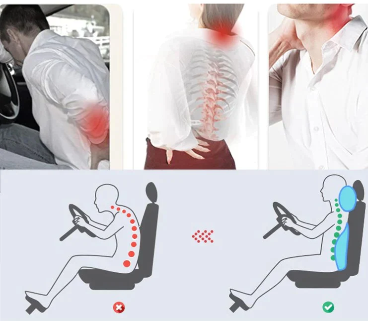 Coussin Lombaire Voiture, Appuie-tête à mémoire de forme