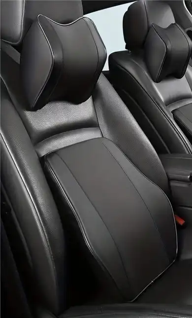 Coussin Lombaire pour Voiture avec Appuie-tête à mémoire de forme en Cuir