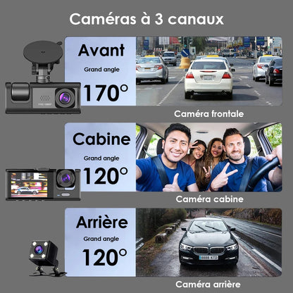 Double Caméra embarquée Avant/Arrière Full HD & Caméra de Recul pour Voiture