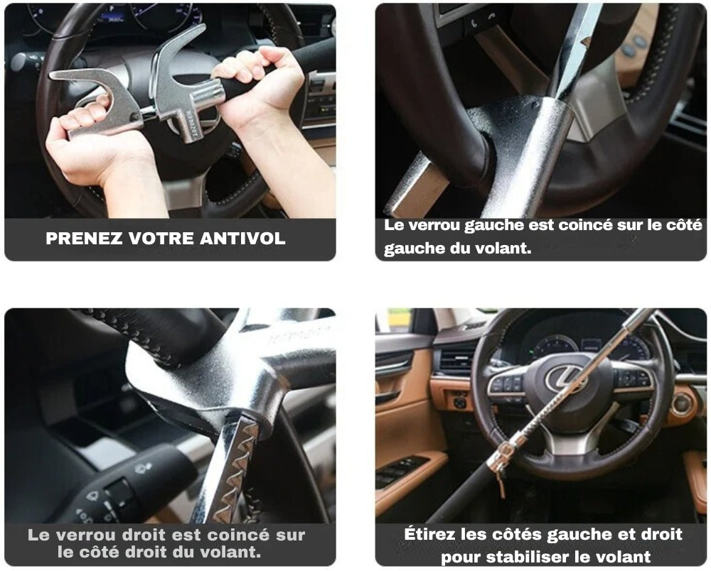 Antivol de Direction Voiture | Protection Totale ®