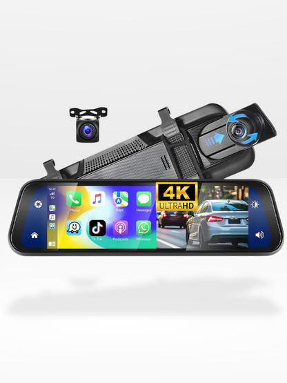 Rétroviseur Caméra 4k Avant/Arrière| CarPlay & DashCam®