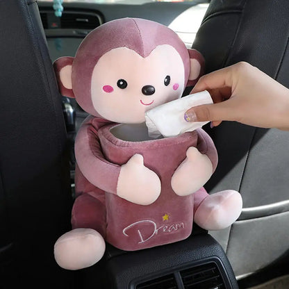 Peluche Boîte à mouchoirs 2 en 1 pour voiture