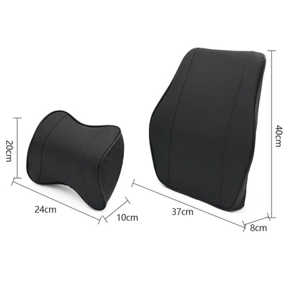 Coussin Lombaire pour Voiture avec Appuie-tête à mémoire de forme en Cuir
