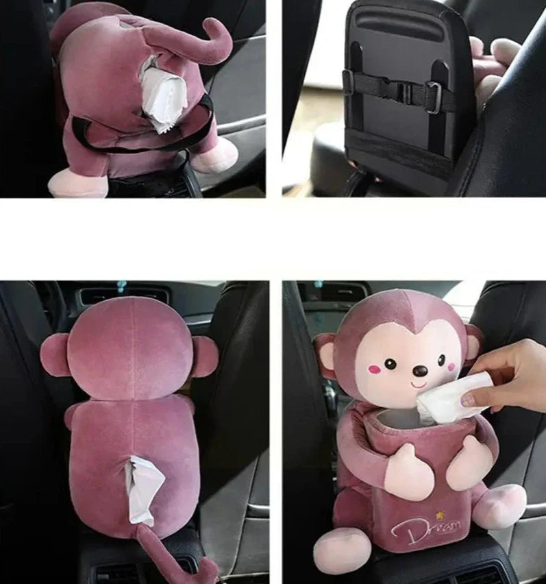 Peluche Boîte à mouchoirs 2 en 1 pour voiture