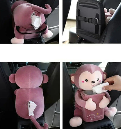 Peluche Boîte à mouchoirs 2 en 1 pour voiture