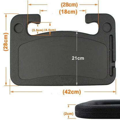 Plateau portable fixable au volant pour voiture