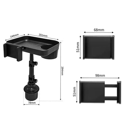 Plateau de voiture rotative à 360° avec support de téléphone et porte-gobelet intégrés