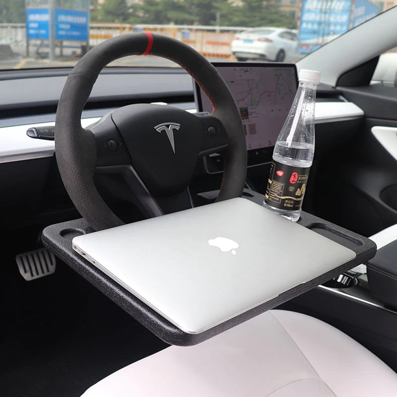 Plateau portable fixable au volant pour voiture