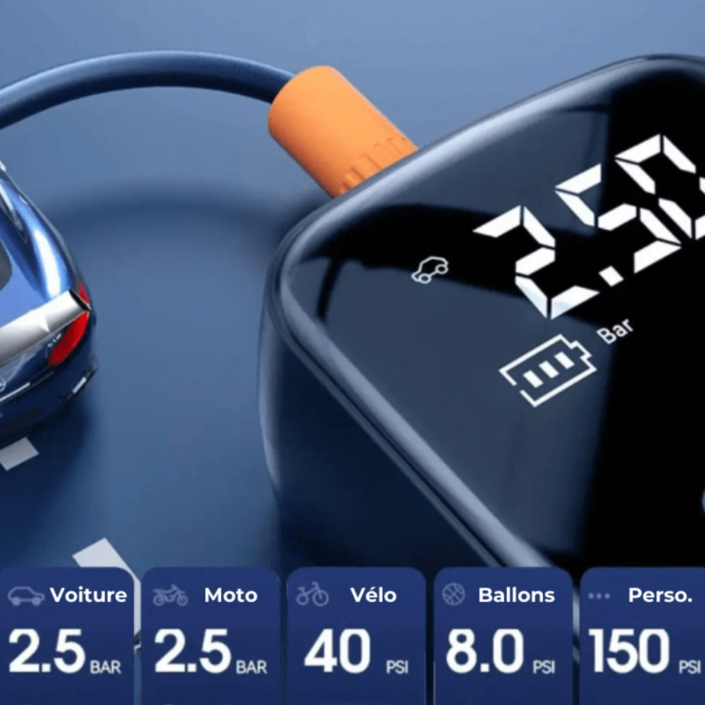 Mini Gonfleur de Pneus Portable - Compresseur d’Air Sans Fil