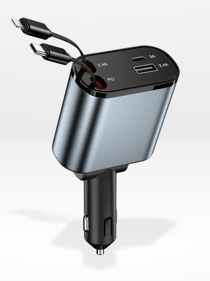 Chargeur Rapide 4-en-1 rétractable pour Voiture