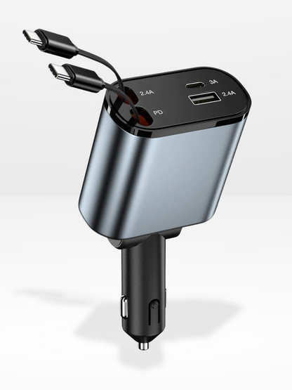 Chargeur Rapide 4-en-1 rétractable pour Voiture