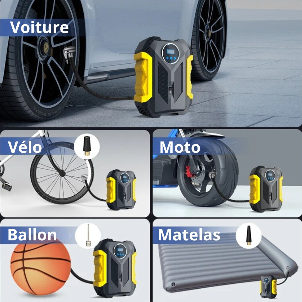 Compresseur Gonfleur Pneu | Portabilité et tranquillité ®