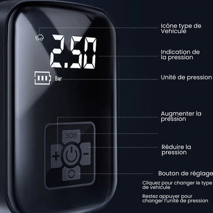 Mini Gonfleur de Pneus Portable - Compresseur d’Air Sans Fil