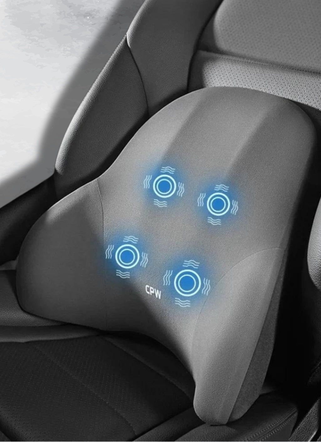 Coussin Lombaire et Appuie-tête avec Vibrations Électrique Massage pour Voiture