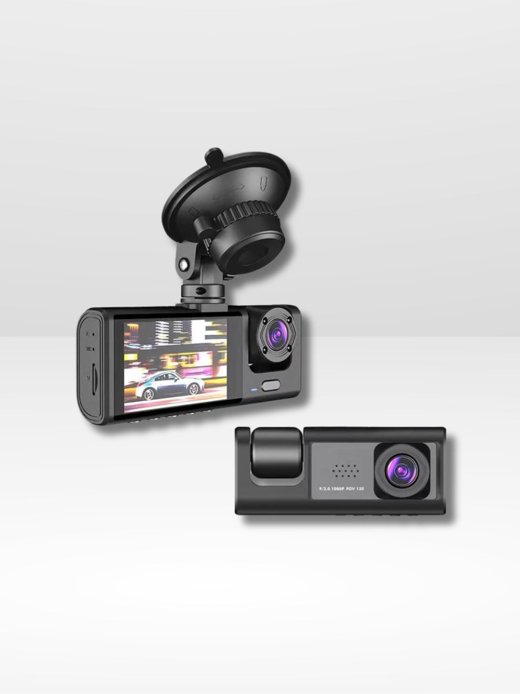 Double Caméra embarquée Avant/Arrière Full HD & Caméra de Recul pour Voiture