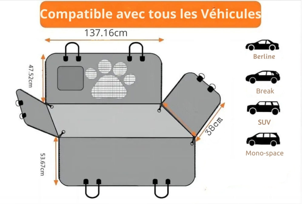 Housse de Protection pour Chien Siège Arrière Voiture | Trajet Sûr®