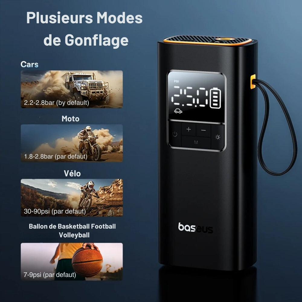 Gonfleur Pneu Voiture Sans Fil | Polyvalence Totale ®
