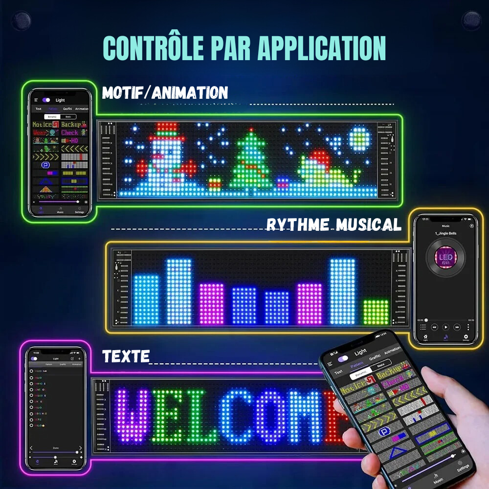 Panneau LED Personnalisable pour Voiture