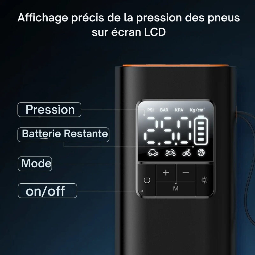 Gonfleur Pneu Voiture Sans Fil | Polyvalence Totale ®