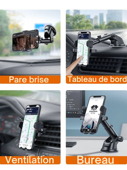 Support Téléphone Voiture Ventouse | Design Moderne ®