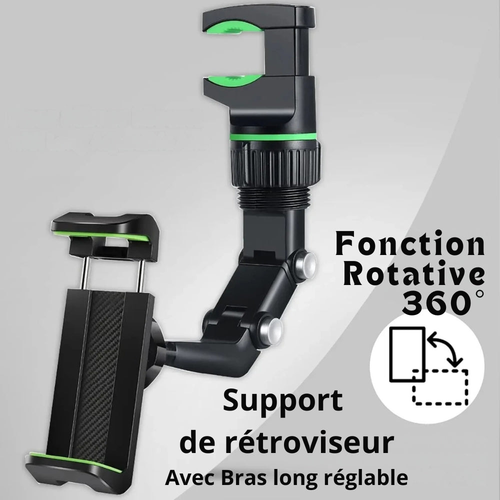 Support Téléphone Rétroviseur | Rotation Libre ®