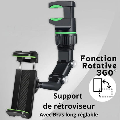 Support Téléphone Rétroviseur | Rotation Libre ®